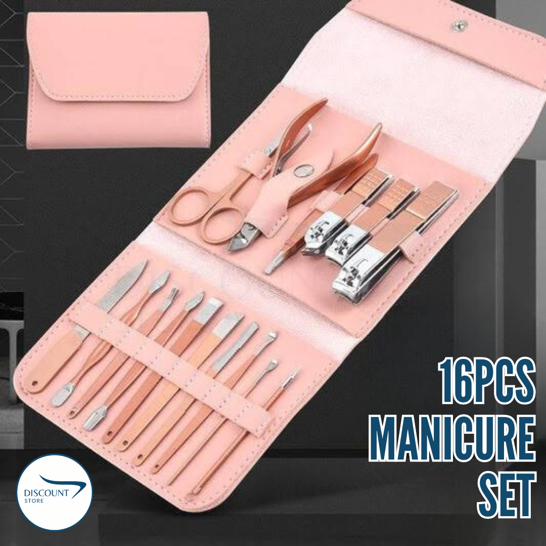 16 Pcs Stainless Steel Manicure Set - (IMPORTED)