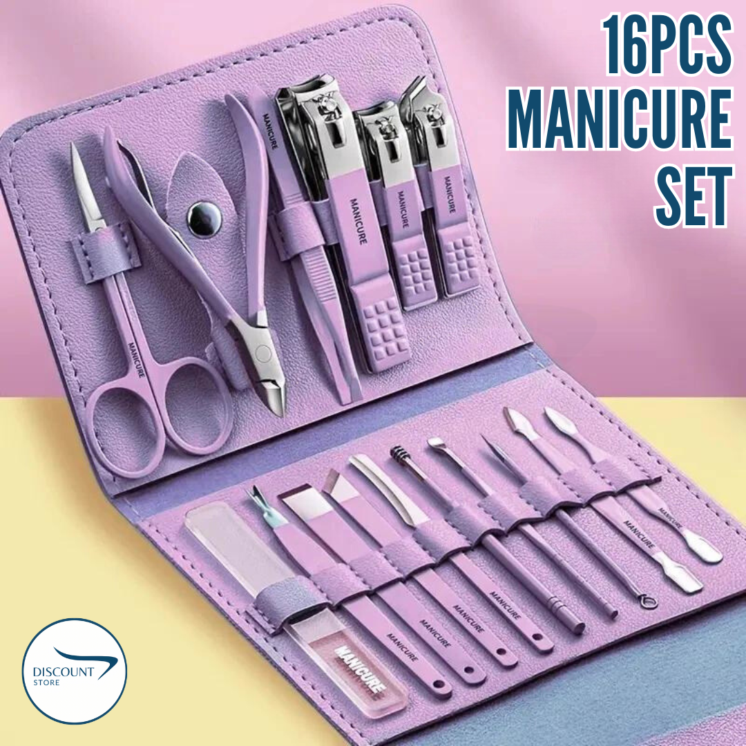 16 Pcs Stainless Steel Manicure Set - (IMPORTED)