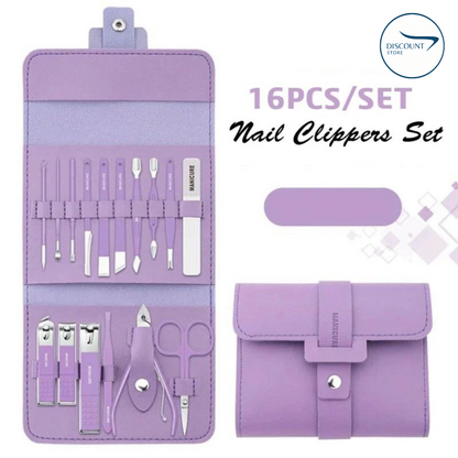 16 Pcs Stainless Steel Manicure Set - (IMPORTED)