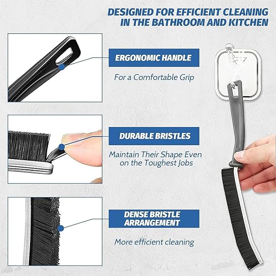 Window Brush for Home Window Gap - (BLACK)
