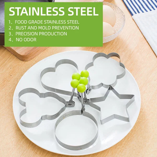 4 Pcs Stainless Steel Fried Egg Moulds