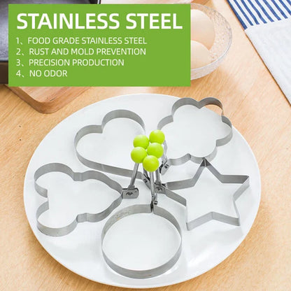4 Pcs Stainless Steel Fried Egg Moulds