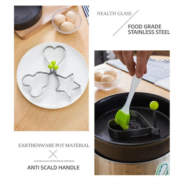 4 Pcs Stainless Steel Fried Egg Moulds