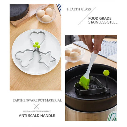 4 Pcs Stainless Steel Fried Egg Moulds