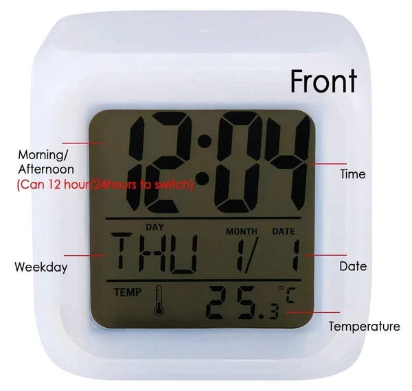 Colorful alarm clock home luminous small clock