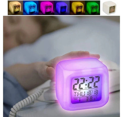 Colorful alarm clock home luminous small clock