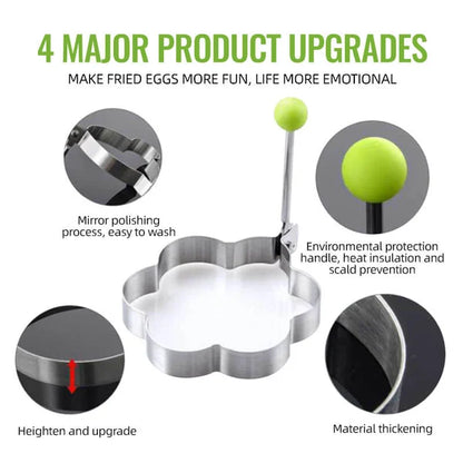 4 Pcs Stainless Steel Fried Egg Moulds