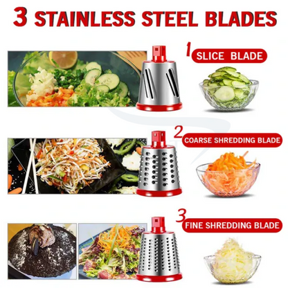 3 in 1 Table Top Drum Grater & Chopper - (IMPORTED)