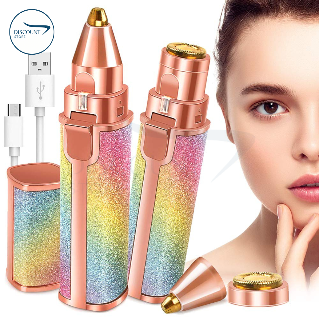 2 In 1 Rechargeable Flawless Eyebrow & Facial Hair Remover - (FREE Delivery)