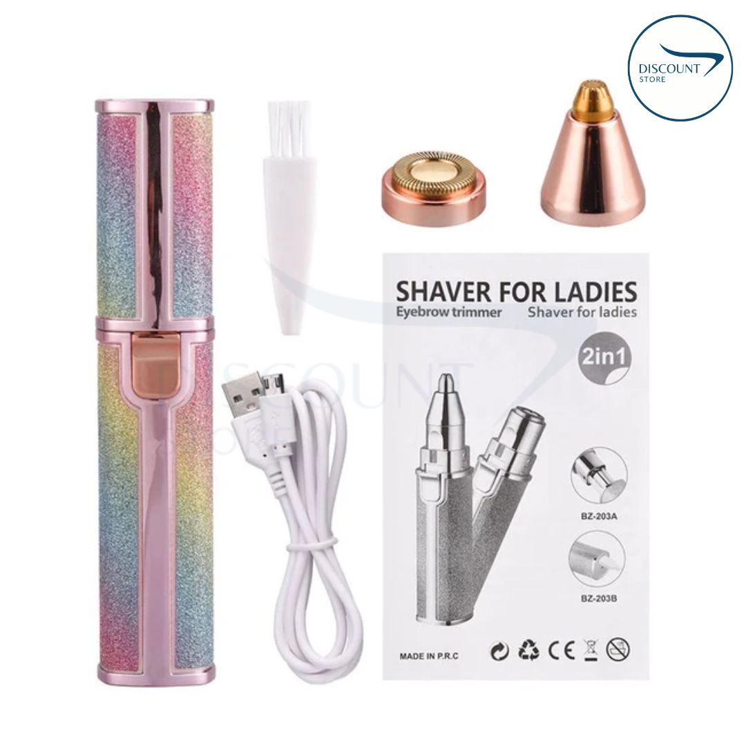 2 In 1 Rechargeable Flawless Eyebrow & Facial Hair Remover - (FREE Delivery)