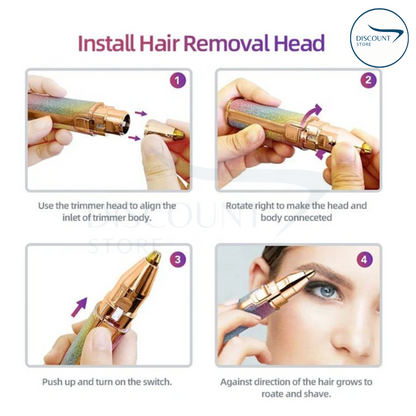 2 In 1 Rechargeable Flawless Eyebrow & Facial Hair Remover - (FREE Delivery)