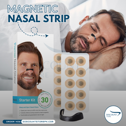 Magnetic Nasal Dilator Airflow Strip 4 PCS Kit - (IMPORTED)