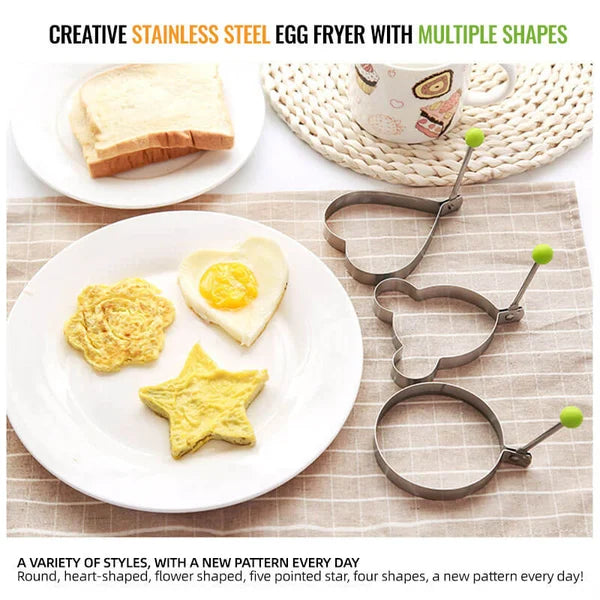 4 Pcs Stainless Steel Fried Egg Moulds