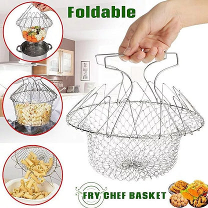 Chef Basket 12 in 1 Kitchen Tool Deluxe Boiler, Steamer, Strainer & Frying