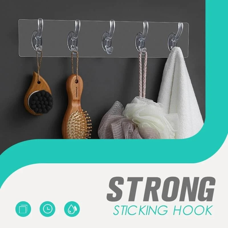 Strong 5 Hook Transparent Hanger (Pack of 2)