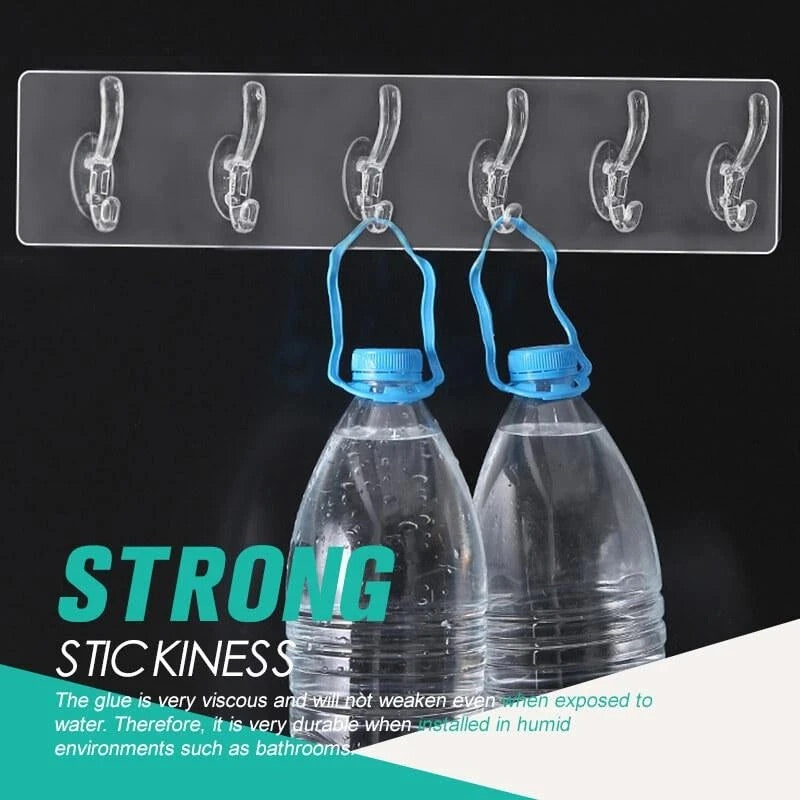 Strong 5 Hook Transparent Hanger (Pack of 2)